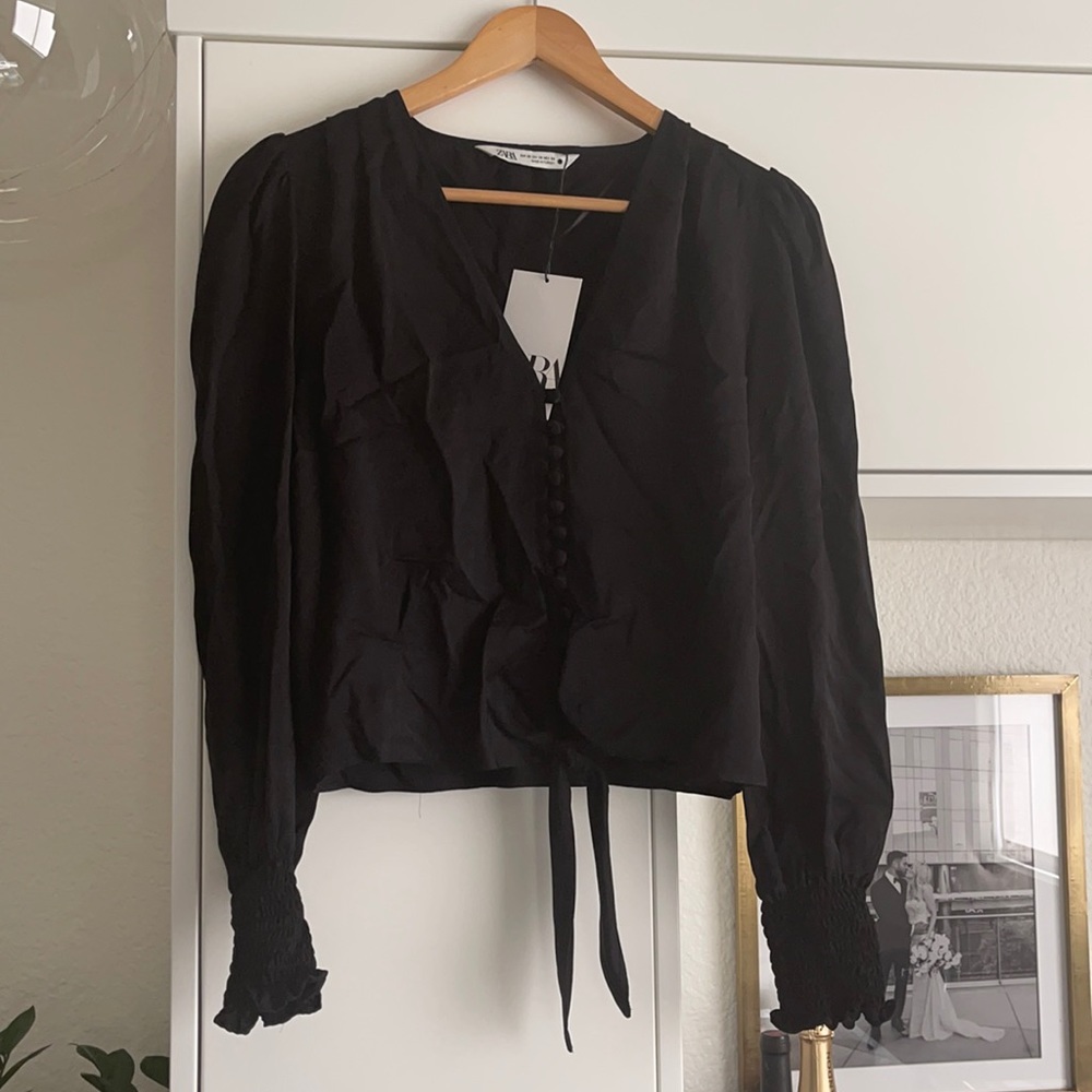 Black silk Zara blouse